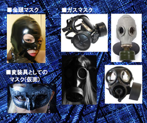 全頭マスク、ガスマスク、仮面